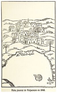 Archivo:Valparaiso en 1646, vista general