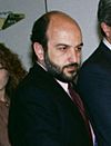 (Joaquín Almunia) Felipe González acompañado de varios ministros visitan la exposición de las maquetas de las olimpiadas de Barcelona 92. Pool Moncloa. 4 de mayo de 1990 (cropped).jpeg