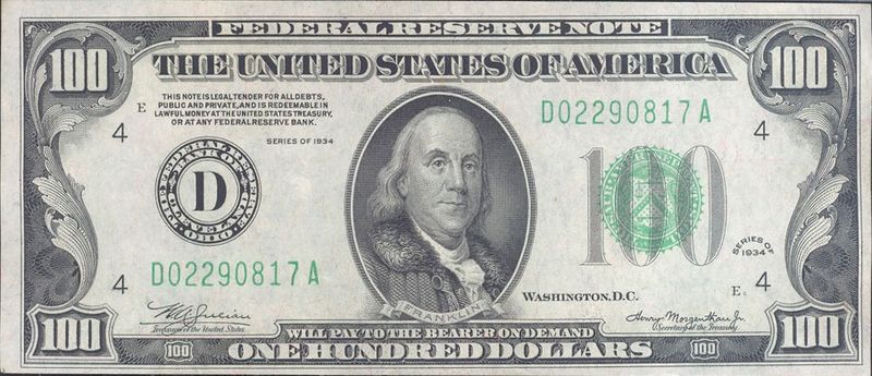 100 USD 1934