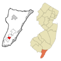 Cape May County New Jersey Incorporated and Unincorporated areas Rio Grande Highlighted