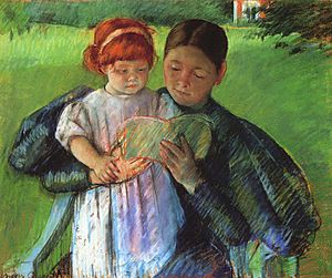 Archivo:Cassatt Mary Nurse Reading to a Little Girl 1895