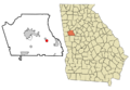 Coweta County Georgia Incorporated and Unincorporated areas Turin Highlighted