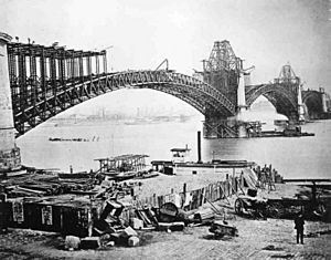 Archivo:Eads Bridge construction
