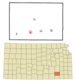 Elk County Kansas Incorporated and Unincorporated areas Moline Highlighted