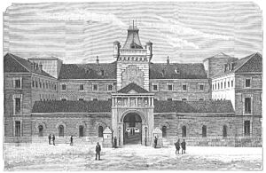 Archivo:Fachada principal de la Cárcel Modelo de Madrid, de Nao