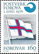 Archivo:Faroe stamp 016 merkid, the faroese flag