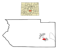 Fremont County Colorado Incorporated and Unincorporated areas Williamsburg Highlighted.svg