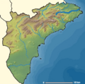 Localización del río Gorgos respecto a la provincia de Alicante