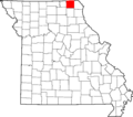 Map of Missouri highlighting Scotland County