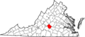 Map of Virginia highlighting Appomattox County