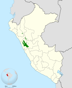 Distribución geográfica de la monterita de Cajamarca.
