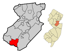 Middlesex County New Jersey Cranbury Highlighted.svg