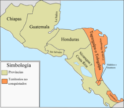 Provincias Capitanía General de Guatemala 1821.png
