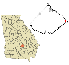 Telfair County Georgia Incorporated and Unincorporated areas Lumber City Highlighted.svg
