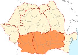 Ubicación de Valaquia en Rumania