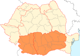Ubicación de Valaquia en Rumania