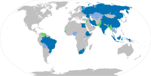      Países miembros      Países socios      Países solicitantes a los BRICS