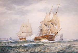 Archivo:Battle of the Malta Convoy, HMS Success attacks Généreux on 18 February 1800