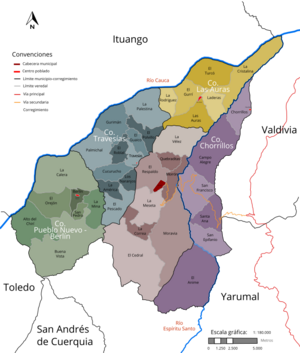 Archivo:Briceño Corregimientos-Veredas
