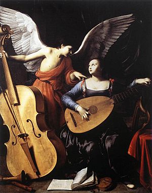 Archivo:Carlo Saraceni - Saint Cecilia and the Angel - WGA20829