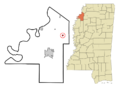 Coahoma County Mississippi Incorporated and Unincorporated areas Jonestown Highlighted