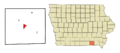 Davis County Iowa Incorporated and Unincorporated areas Bloomfield Highlighted