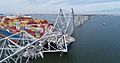 Francis Scott Key Bridge and Cargo Ship Dali NTSB view