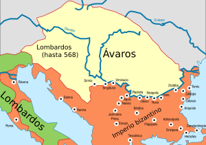 Archivo:Historical map of the Balkans around 582-612 AD-es