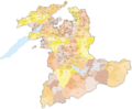 Karte Gemeinden des Kantons Bern farbig 2004