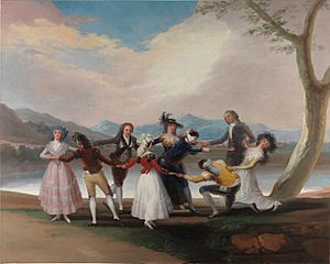 Archivo:La gallina ciega (cartón restaurado) por Francisco de Goya