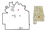 Lowndes County Alabama Incorporated and Unincorporated areas Lowndesboro Highlighted.svg
