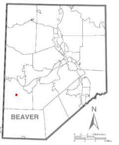 Map of Hookstown, Beaver County, Pennsylvania Highlighted.png