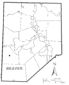 Map of Hookstown, Beaver County, Pennsylvania Highlighted