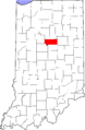 Map of Indiana highlighting Howard County