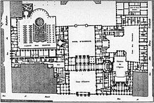 Archivo:Rez-de-chaussée du Palais-Royal en 1780, plan reconstitué par Fontaine 1829 - Espezel 1936 p121 (cropped)
