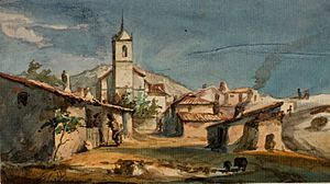 Archivo:Vista de Zarzalejo con la iglesia de San Pedro Apóstol