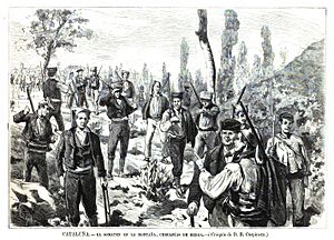 Archivo:1875-11-30, La Ilustración Española y Americana, Cataluña, El somatén en la montaña, cercanías de Berga