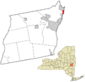 Albany County New York incorporated and unincorporated areas Green Island highlighted