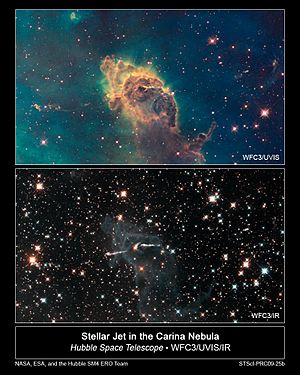 Archivo:Carina Nebula in Visible and Infrared