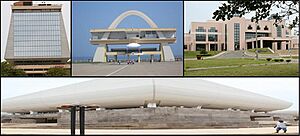 Archivo:Ghanés Arquitectura Postmoderna y Arquitectura Futurista (Ghanaian Postmodern Architecture and Futurist Architecture)