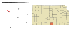 Harper County Kansas Incorporated and Unincorporated areas Attica Highlighted.svg