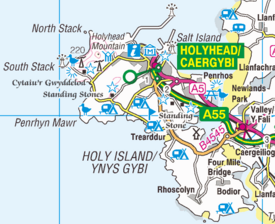 Holy Island, Anglesey 1-250,000 OS map 2010.png