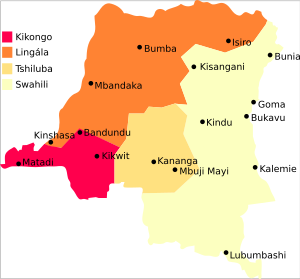 Archivo:Map - DR Congo, major languages