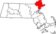 Map of Massachusetts highlighting Essex County.svg