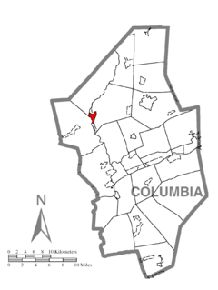 Map of Millville, Columbia County, Pennsylvania Highlighted.png
