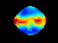 Mapa de altitud del asteroide Bennu obtenido por OSIRIS-REx en febrero de 2019