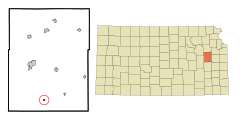 Osage County Kansas Incorporated and Unincorporated areas Olivet Highlighted.svg