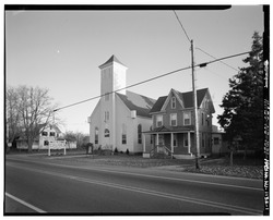 PERSPECTIVE VIEW LOOKING EAST - St. Paul's United Methodist Church, U.S. Highway 9, South of Maple Street, New Gretna, Burlington County, NJ HABS NJ,3-NGRET,2-1.tif