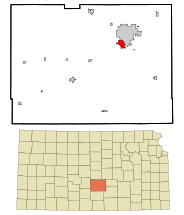Reno County Kansas Incorporated and Unincorporated areas South Hutchinson Highlighted.svg