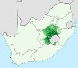 Archivo:South Africa Sotho speakers proportion map